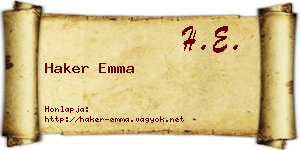 Haker Emma névjegykártya